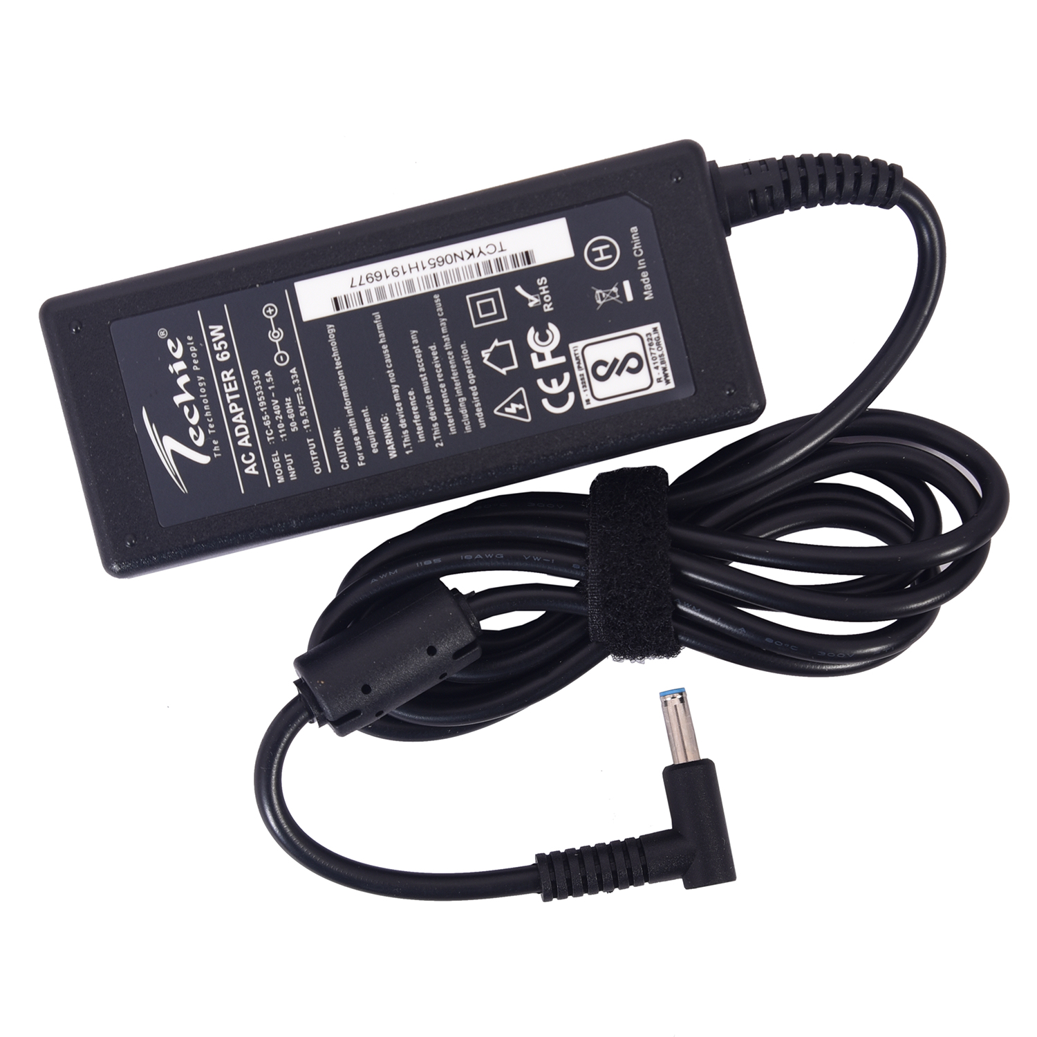 Compatible HP laptop charger 65W 19.5V 3.33A Pin size 4.5mm x 3.0mm (Techie)