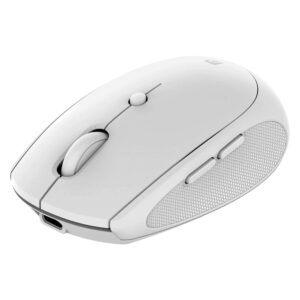Portronics Toad III Bluetooth Mouse with 2.4 GHz & BT 5.3 Dual Wireless, 6 Buttons, Rechargeable Connect 3 Devices, Ergonomic Design for Laptop, Smartphone, Tablet (White)